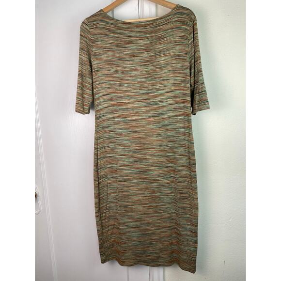 prAna Johann Foundation Women's L Purple and Striped Reversible Knit Midi Dress - Picture 6 of 7